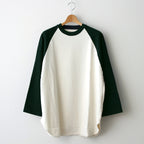 Co/Silk Nep Baseball Raglan Tee #Ivory-BODY×DarkGreen [BHS24S022]
