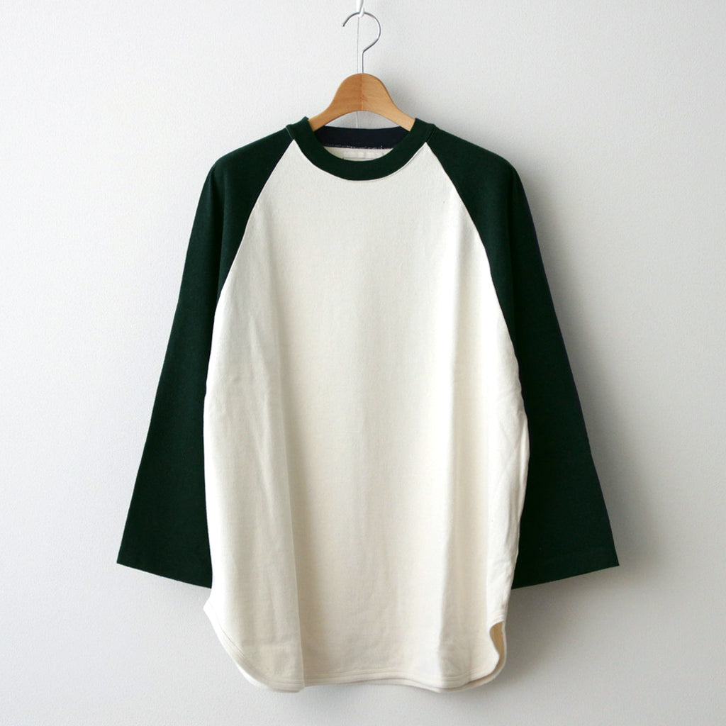 Co/Silk Nep Baseball Raglan Tee #Ivory-BODY×DarkGreen [BHS24S022]