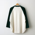Co/Silk Nep Baseball Raglan Tee #Ivory-BODY×DarkGreen [BHS24S022]
