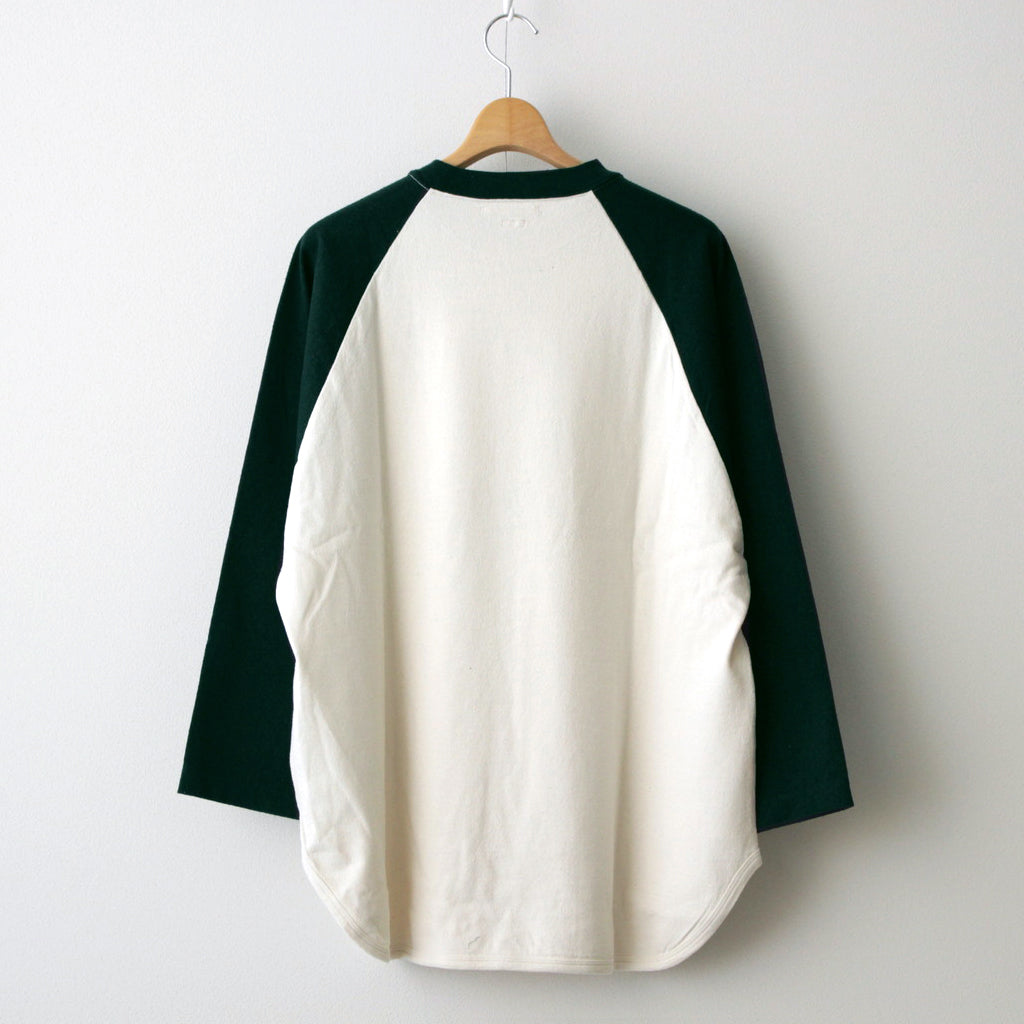 Co/Silk Nep Baseball Raglan Tee #Ivory-BODY×DarkGreen [BHS24S022]