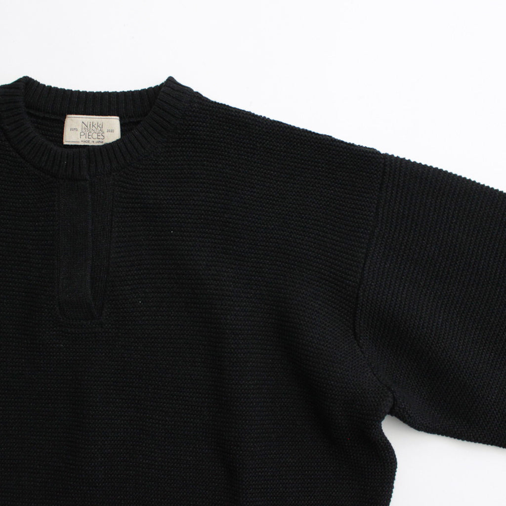 Co/Li Garter Stitch Skipper Knit #Black [2024-N14]