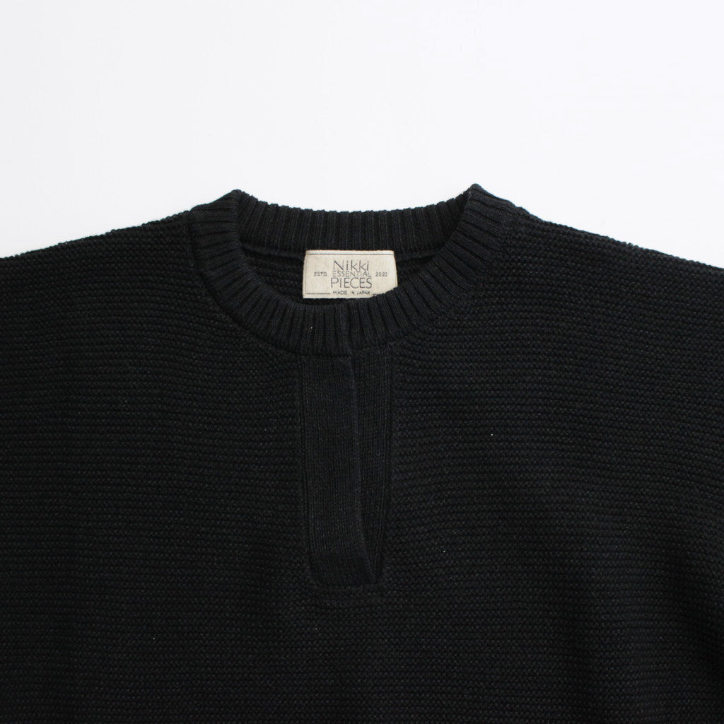 Co/Li Garter Stitch Skipper Knit #Black [2024-N14]