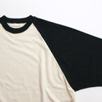 Co/Silk Nep Baseball Raglan Tee #Ivory-BODY×BlackNavy [BHS24S022]