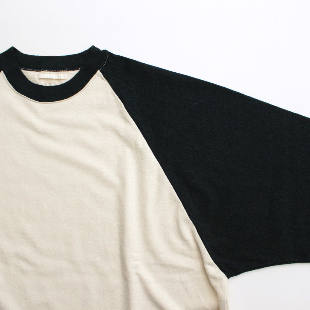 Co/Silk Nep Baseball Raglan Tee #Ivory-BODY×BlackNavy [BHS24S022]