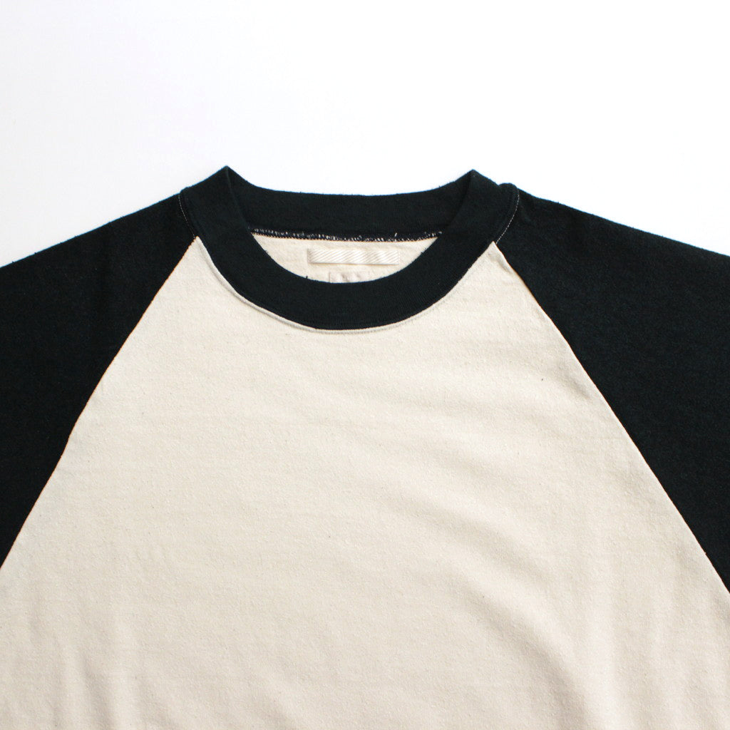 Co/Silk Nep Baseball Raglan Tee #Ivory-BODY×BlackNavy [BHS24S022]