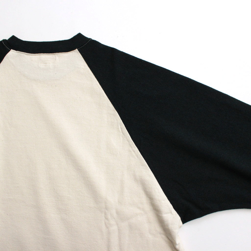 Co/Silk Nep Baseball Raglan Tee #Ivory-BODY×BlackNavy [BHS24S022]