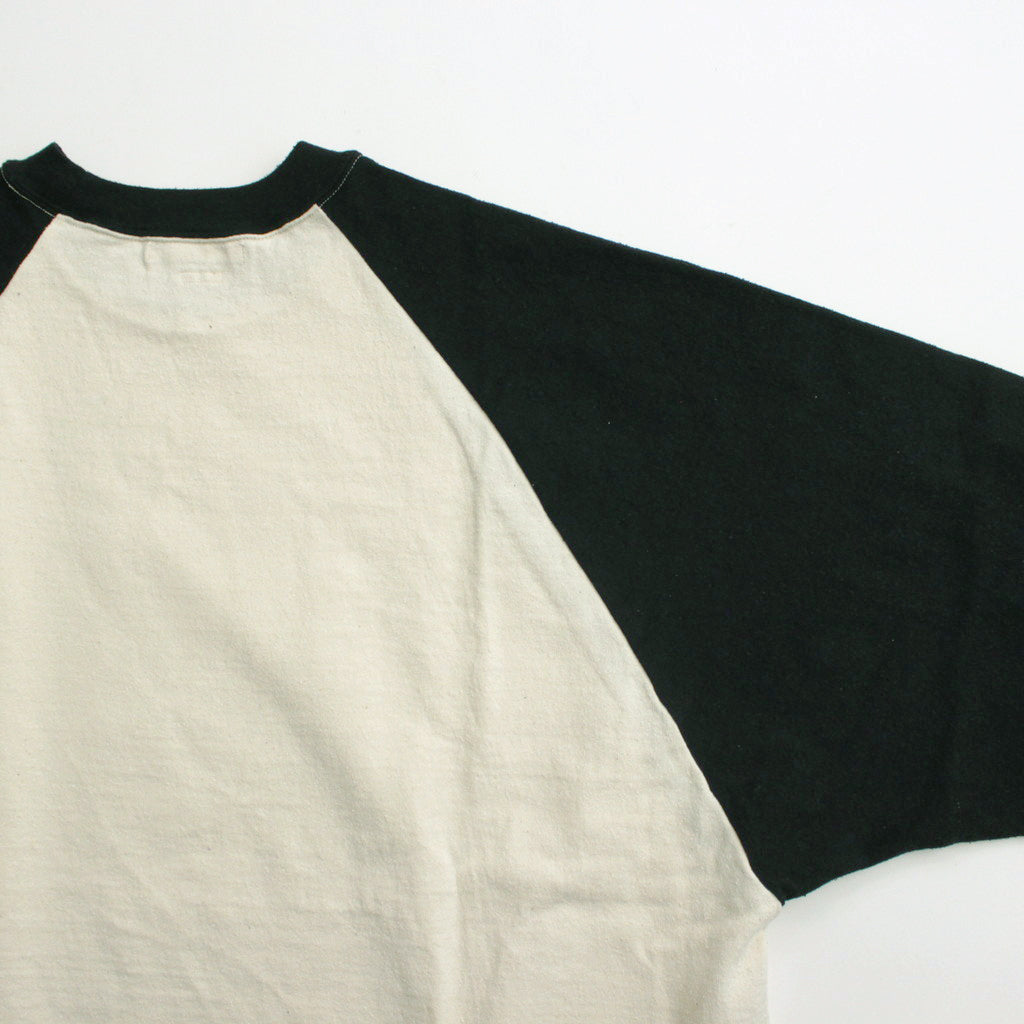 Co/Silk Nep Baseball Raglan Tee #Ivory-BODY×DarkGreen [BHS24S022]