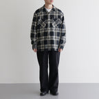 SWALLOW COLLAR SPORTS SHIRTS #STONE PLAID [232OJ-SH06]