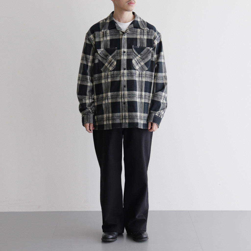 SWALLOW COLLAR SPORTS SHIRTS #STONE PLAID [232OJ-SH06]