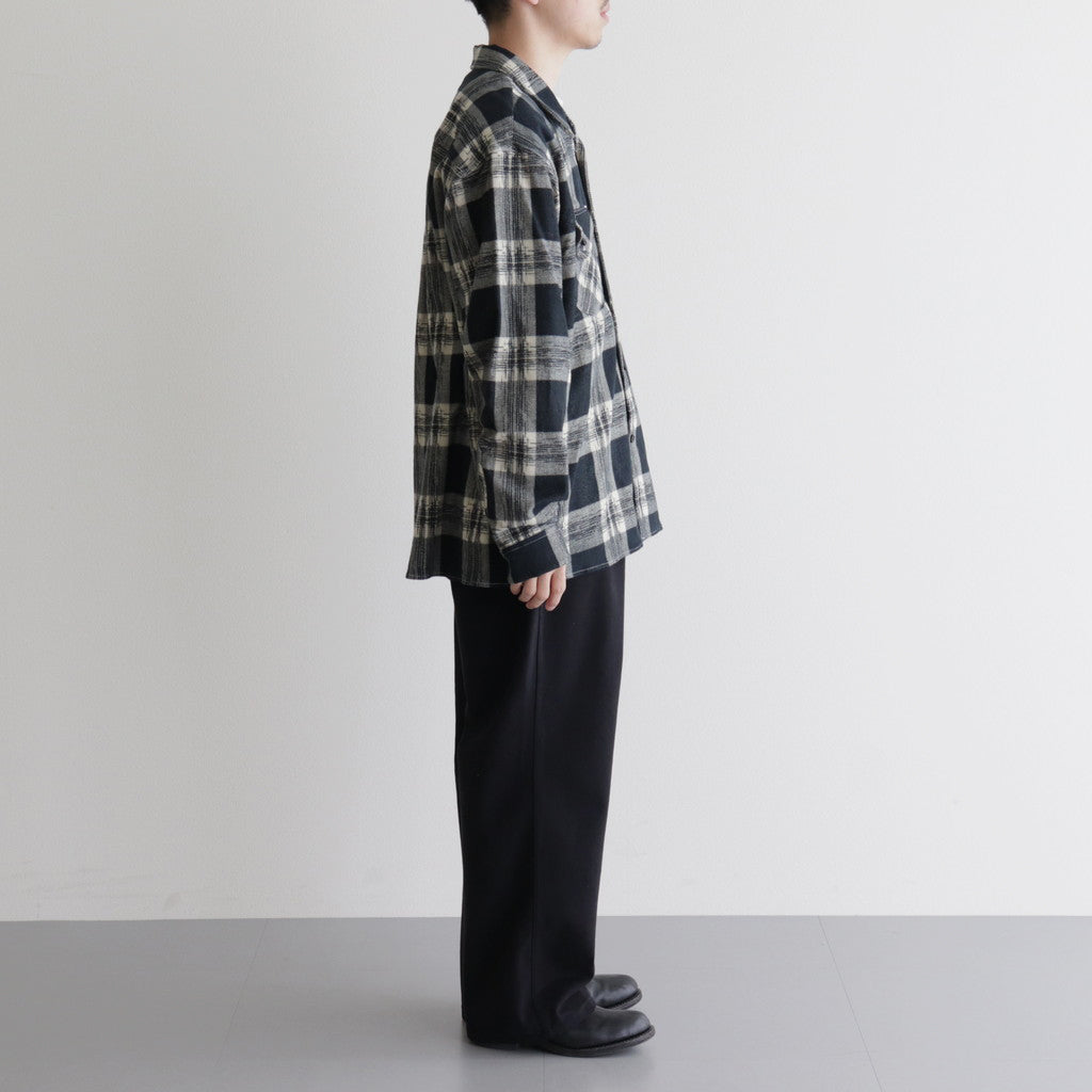 SWALLOW COLLAR SPORTS SHIRTS #STONE PLAID [232OJ-SH06]