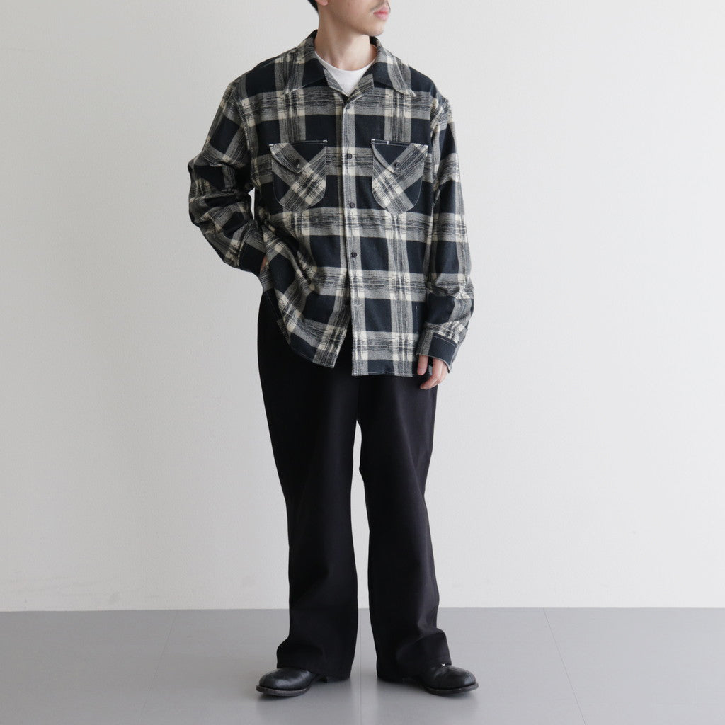 SWALLOW COLLAR SPORTS SHIRTS #STONE PLAID [232OJ-SH06]