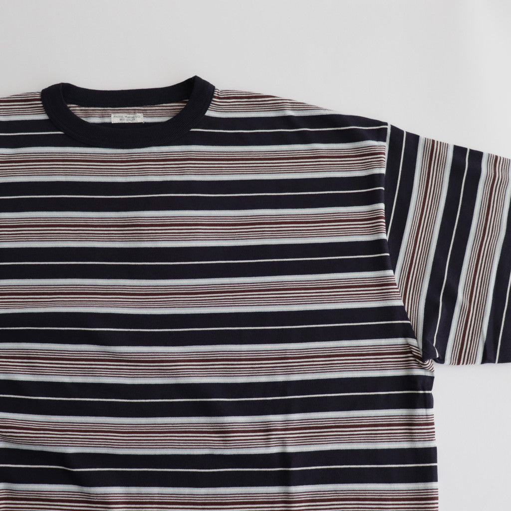 BORDER LS TOP #NAVY×BROWN [PMAR-CL02]