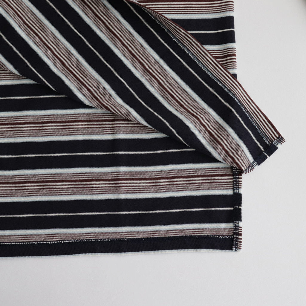 BORDER LS TOP #NAVY×BROWN [PMAR-CL02]