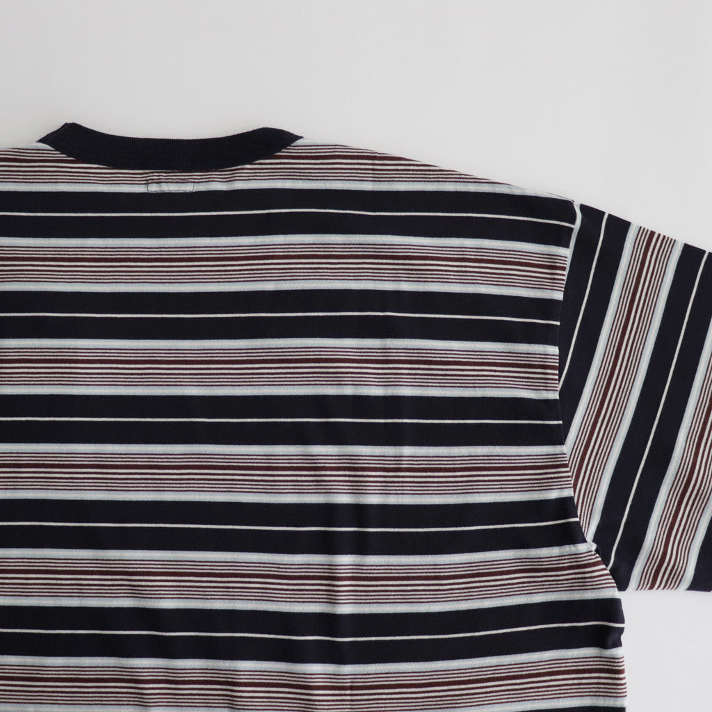 BORDER LS TOP #NAVY×BROWN [PMAR-CL02]