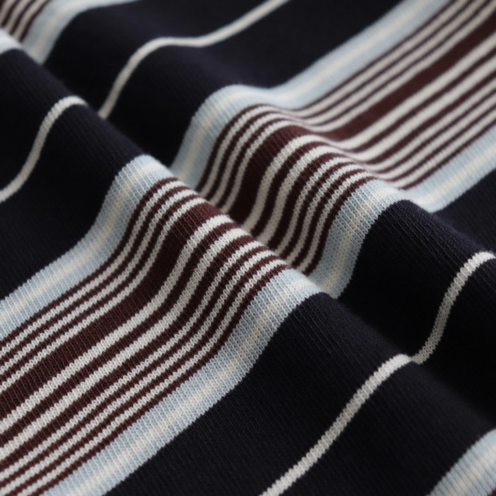 BORDER LS TOP #NAVY×BROWN [PMAR-CL02]