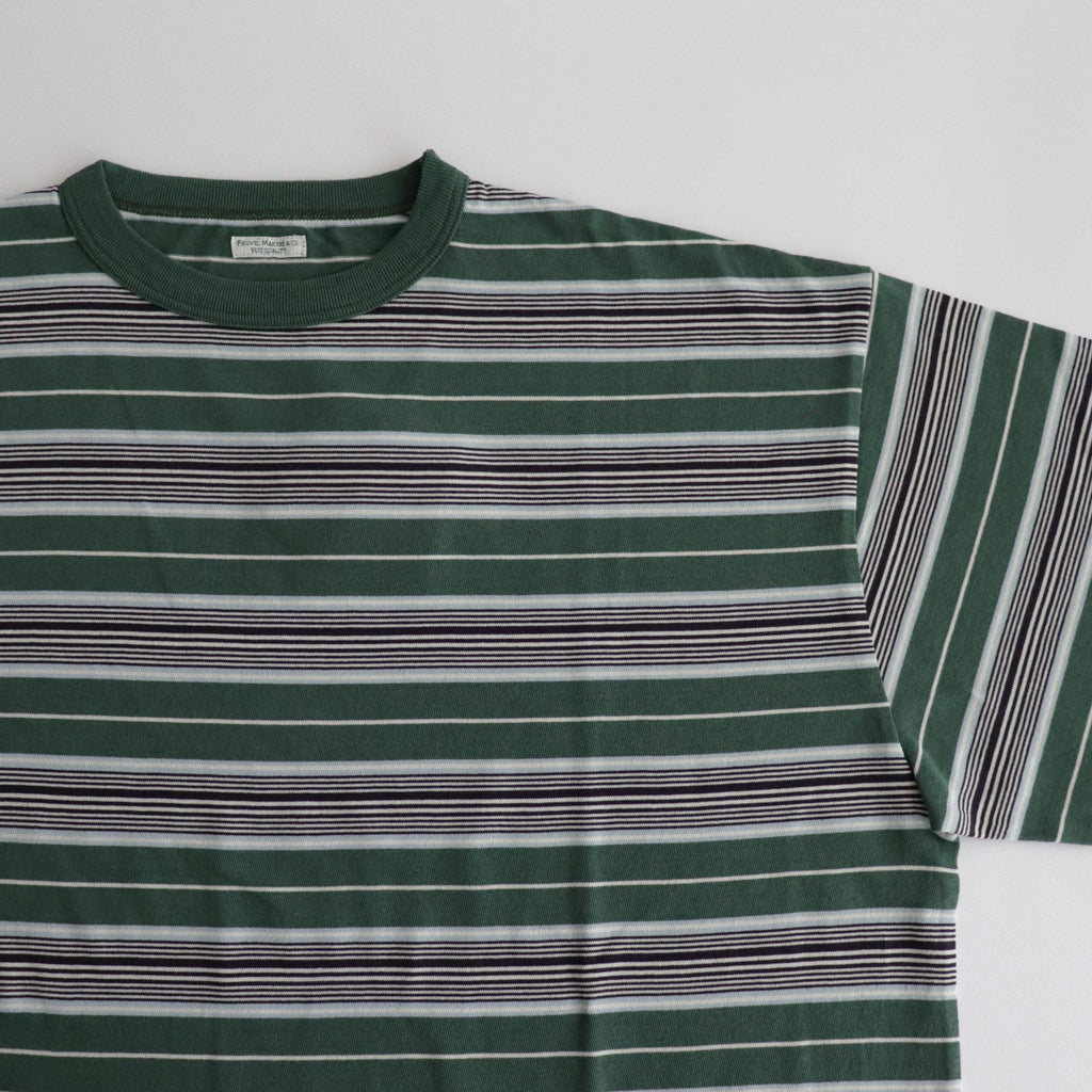 BORDER LS TOP #GREEN×NAVY [PMAR-CL02]