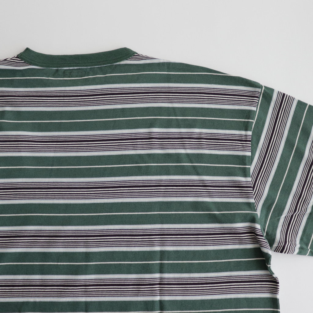 BORDER LS TOP #GREEN×NAVY [PMAR-CL02]