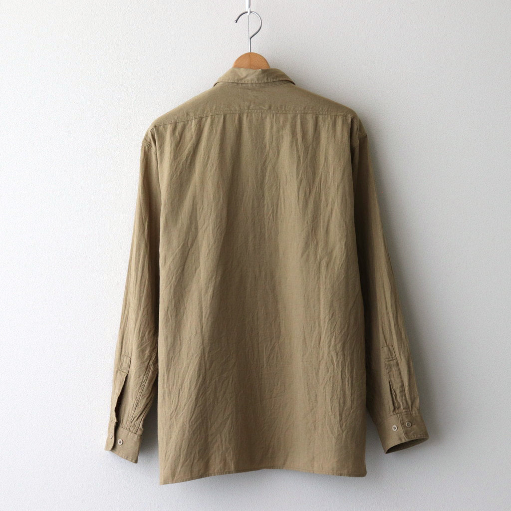 C/L HALF ZIP LS SHIRT #KHAKI BEIGE [PMAS-LS02]