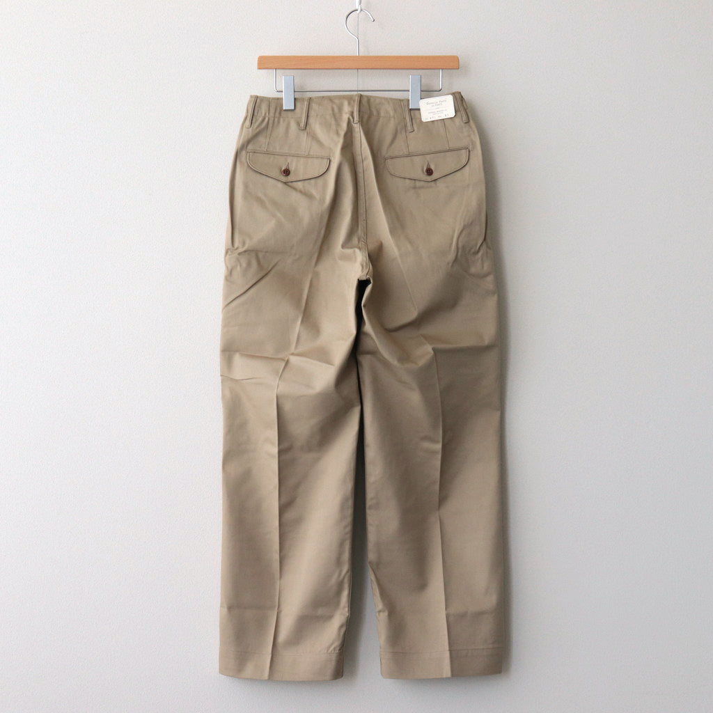 OFFICER TROUSERS WIDE #KHAKI BEIGE [PM-401]