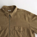 C/L HALF ZIP LS SHIRT #KHAKI BEIGE [PMAS-LS02]