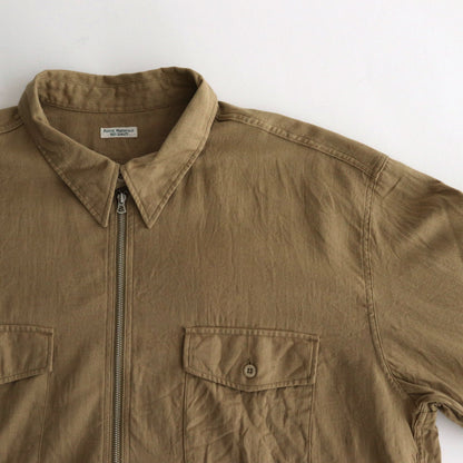 C/L HALF ZIP LS SHIRT #KHAKI BEIGE [PMAS-LS02]