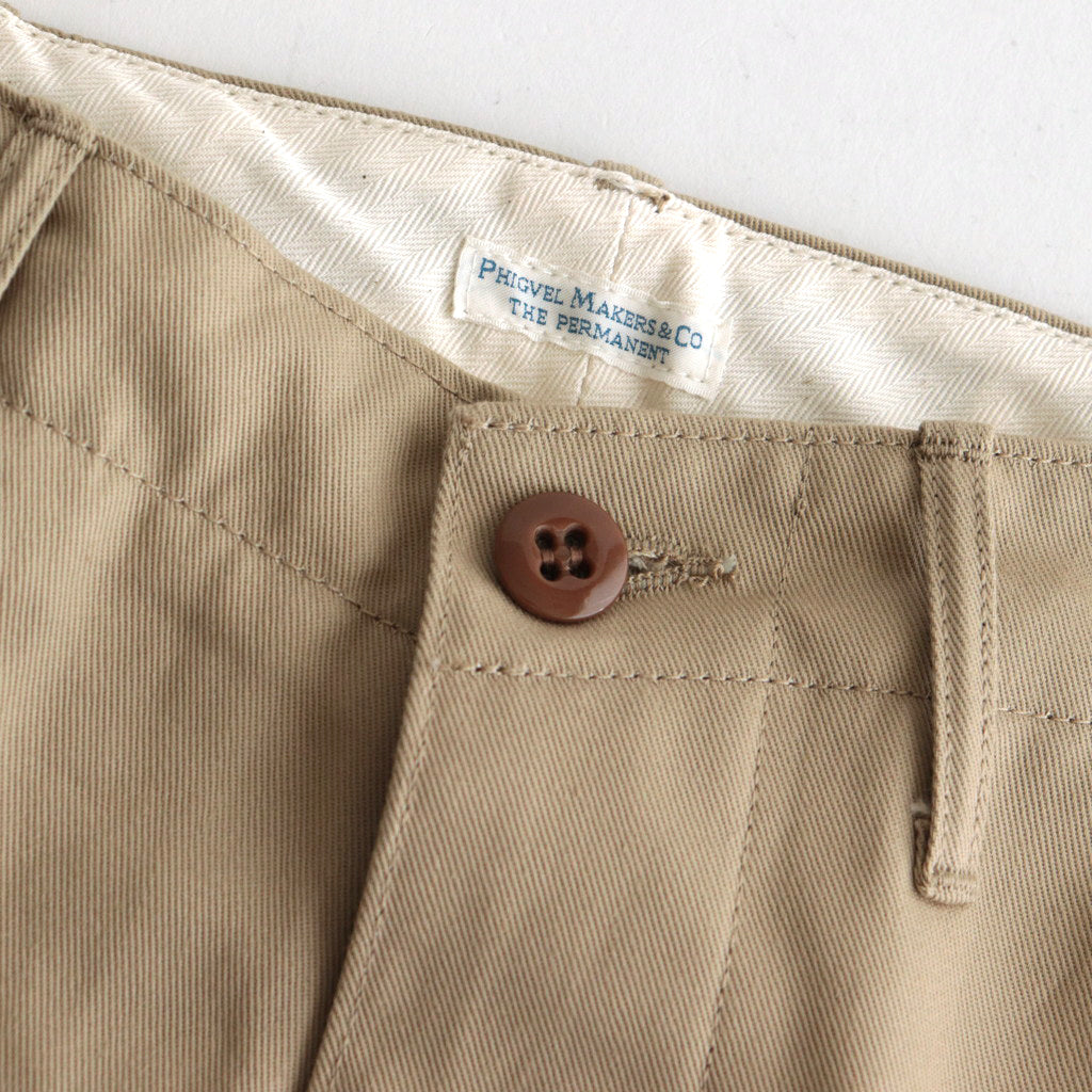 OFFICER TROUSERS WIDE #KHAKI BEIGE [PM-401]
