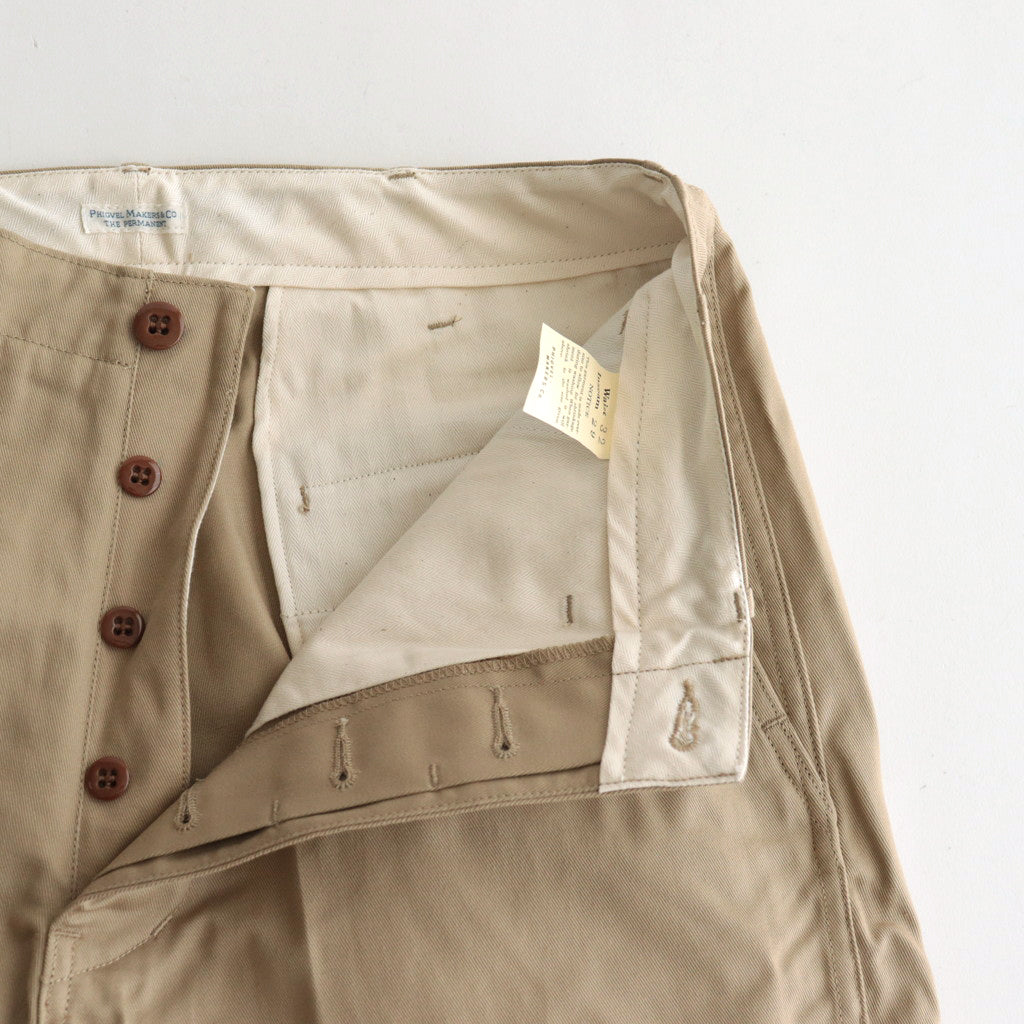 OFFICER TROUSERS WIDE #KHAKI BEIGE [PM-401]