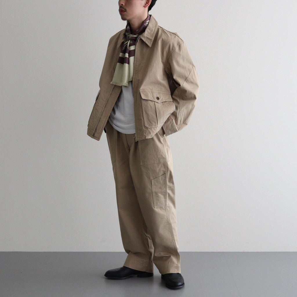 CHINO CLOTH FLIGHT JACKET #KHAKI BEIGE [PMAS-OT01]