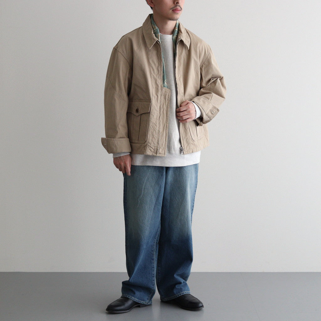 CHINO CLOTH FLIGHT JACKET #KHAKI BEIGE [PMAS-OT01]