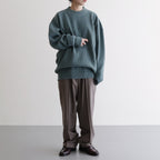 Wool wide crewneck #Mist Bule [2023-N04]