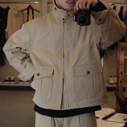 CHINO CLOTH FLIGHT JACKET #KHAKI BEIGE [PMAS-OT01]