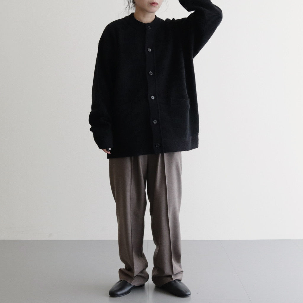All-yak crewneck cardigan #Black×Navy [2023-N06]