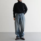 All-yak turtleneck #Black×Navy [2023-N07]