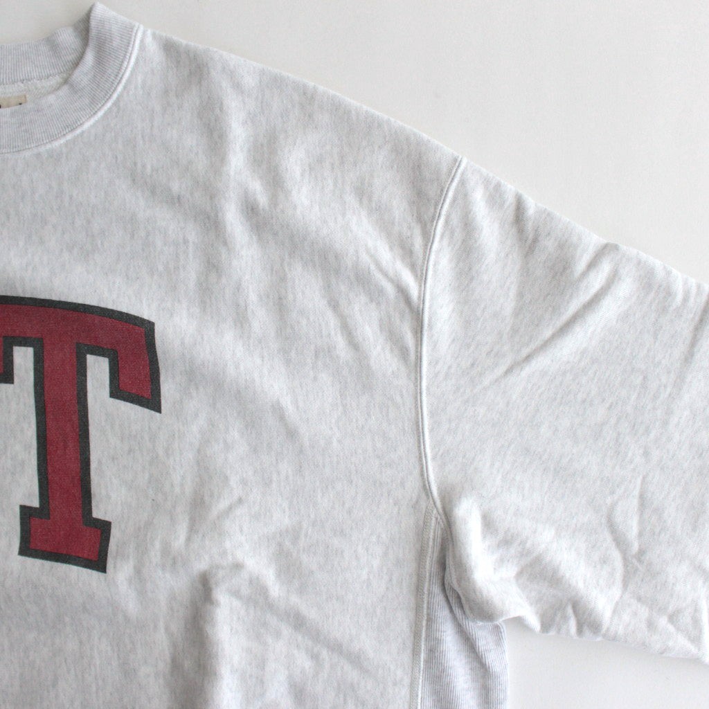 PRINT Sweat Crew-neck P/O Big #HeatherWhite×IT-M