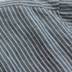 Grandad Collar Stripe Shirt #Navy Stripe [6041-1102]