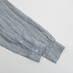 Grandad Collar Stripe Shirt #Navy Stripe [6041-1102]