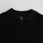 SHINE TWIST COTTON POLO SKIPPER #BLACK [BN-24SL-048]