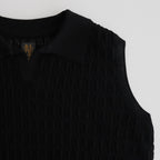 SHINE TWIST COTTON POLO SKIPPER #BLACK [BN-24SL-048]