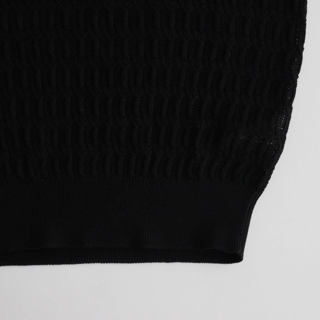 SHINE TWIST COTTON POLO SKIPPER #BLACK [BN-24SL-048]