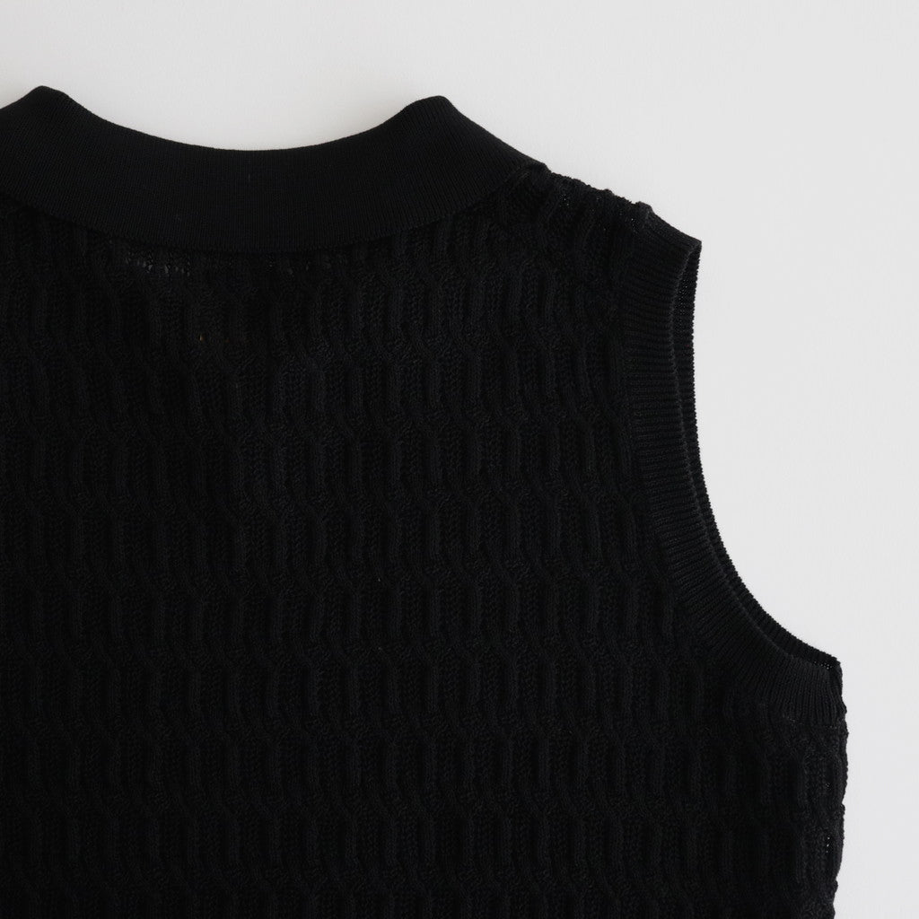 SHINE TWIST COTTON POLO SKIPPER #BLACK [BN-24SL-048]