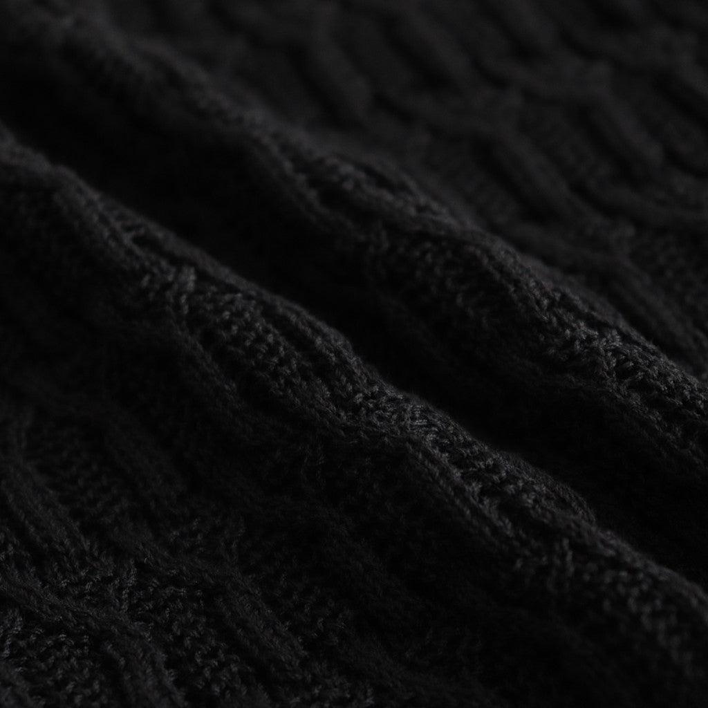 SHINE TWIST COTTON POLO SKIPPER #BLACK [BN-24SL-048]