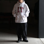PRINT Sweat Hoodie P/O Big #HeatherWhite×IT-M [bROOTS23F27P]