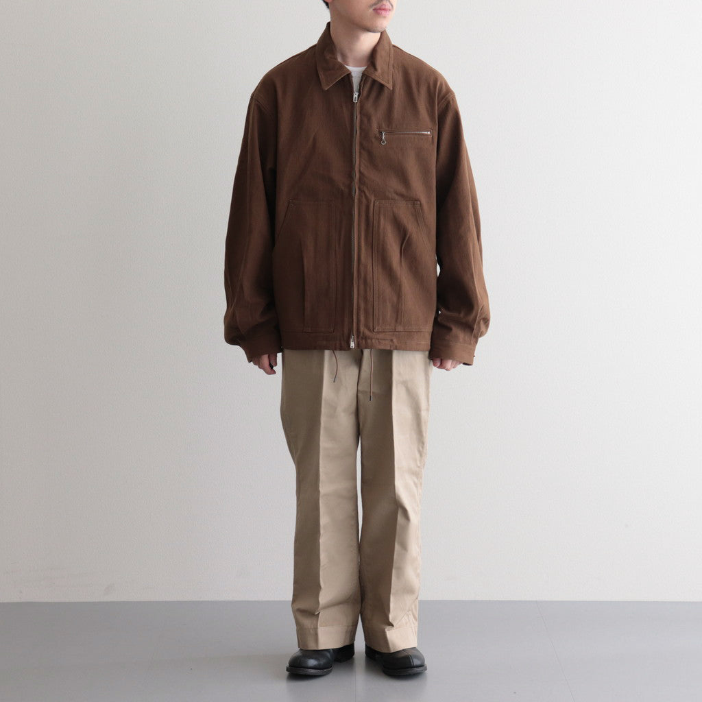 OFFICER TROUSERS WIDE #KHAKI BEIGE [PM-401]