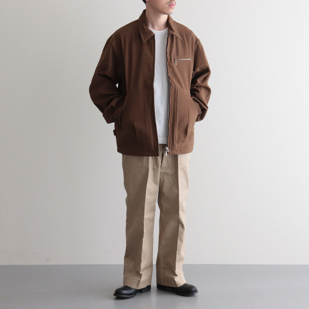 OFFICER TROUSERS WIDE #KHAKI BEIGE [PM-401]