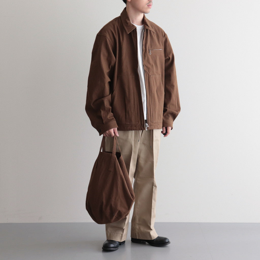 CHINO CLOTH ROUND TOTE BAG #STONE BROWN [PMAP-AC08] _ PHIGVEL 