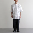 Short-sleeve Shirt #White×BK-Stripe [bROOTS24S5]