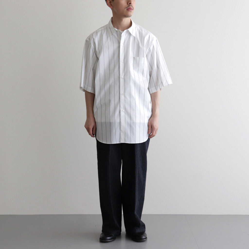 Short-sleeve Shirt #White×BK-Stripe [bROOTS24S5]