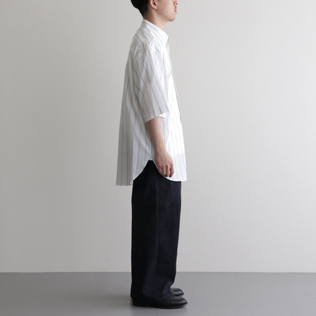 Short-sleeve Shirt #White×BK-Stripe [bROOTS24S5]