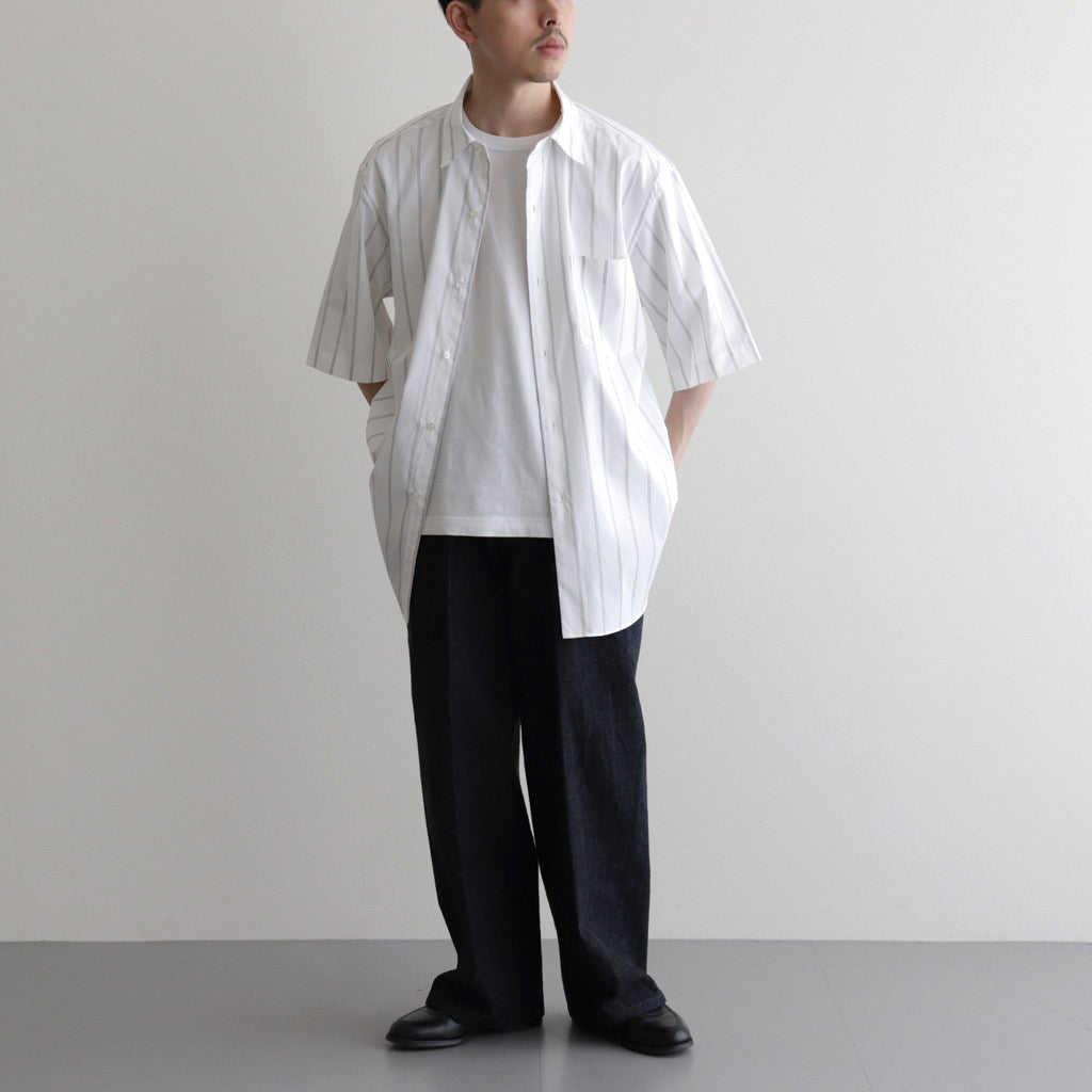 Short-sleeve Shirt #White×BK-Stripe [bROOTS24S5]