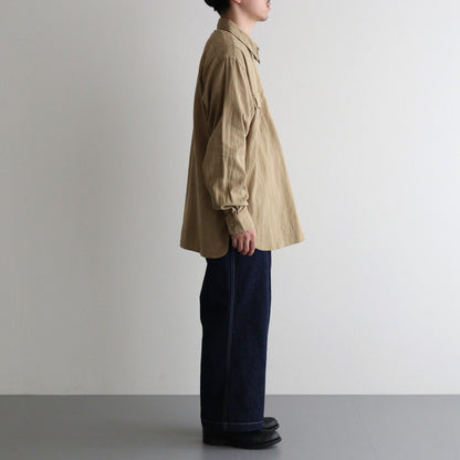 C/L HALF ZIP LS SHIRT #KHAKI BEIGE [PMAS-LS02]